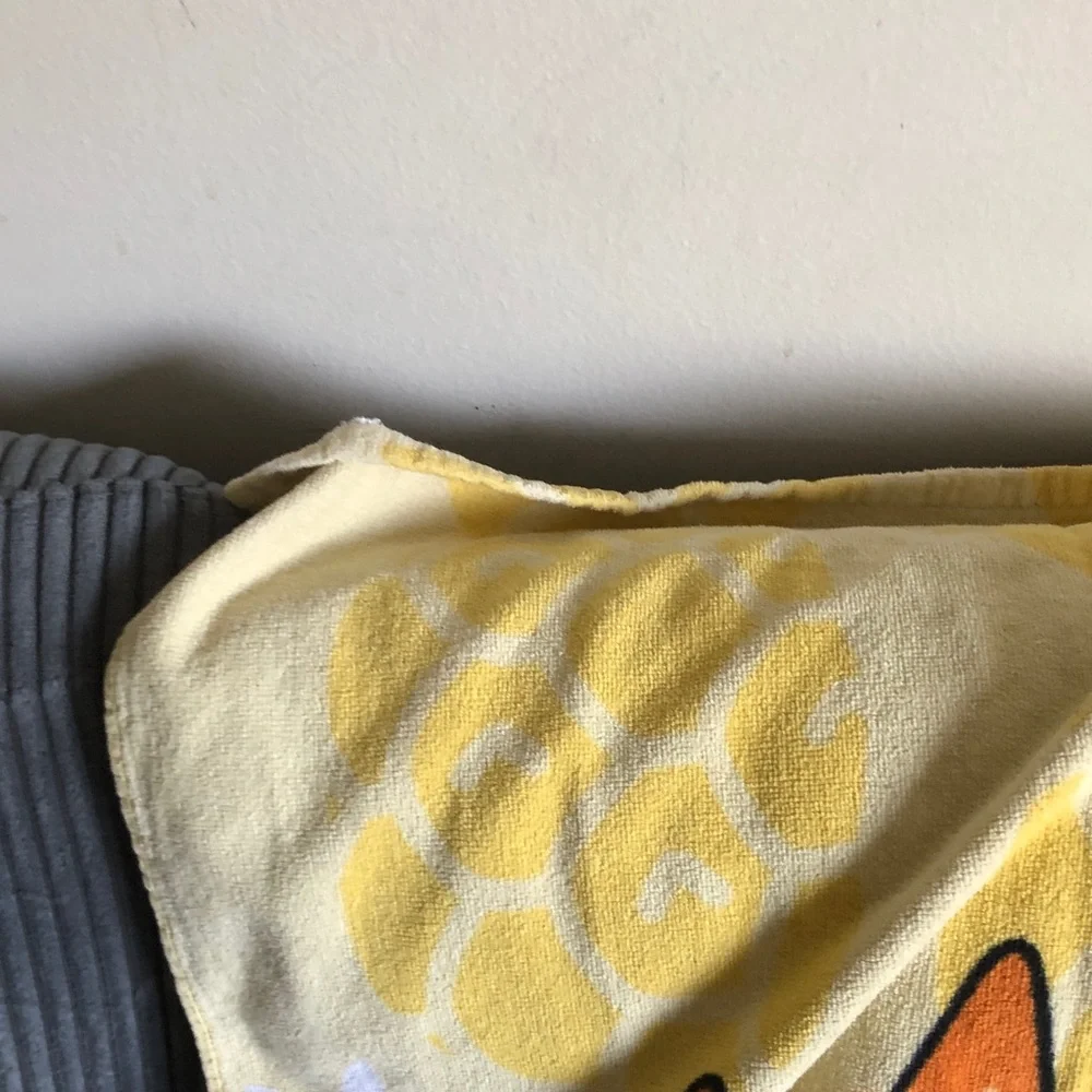 Cartoon Animal Print Beach Towel in Yellow, Orange, Purple